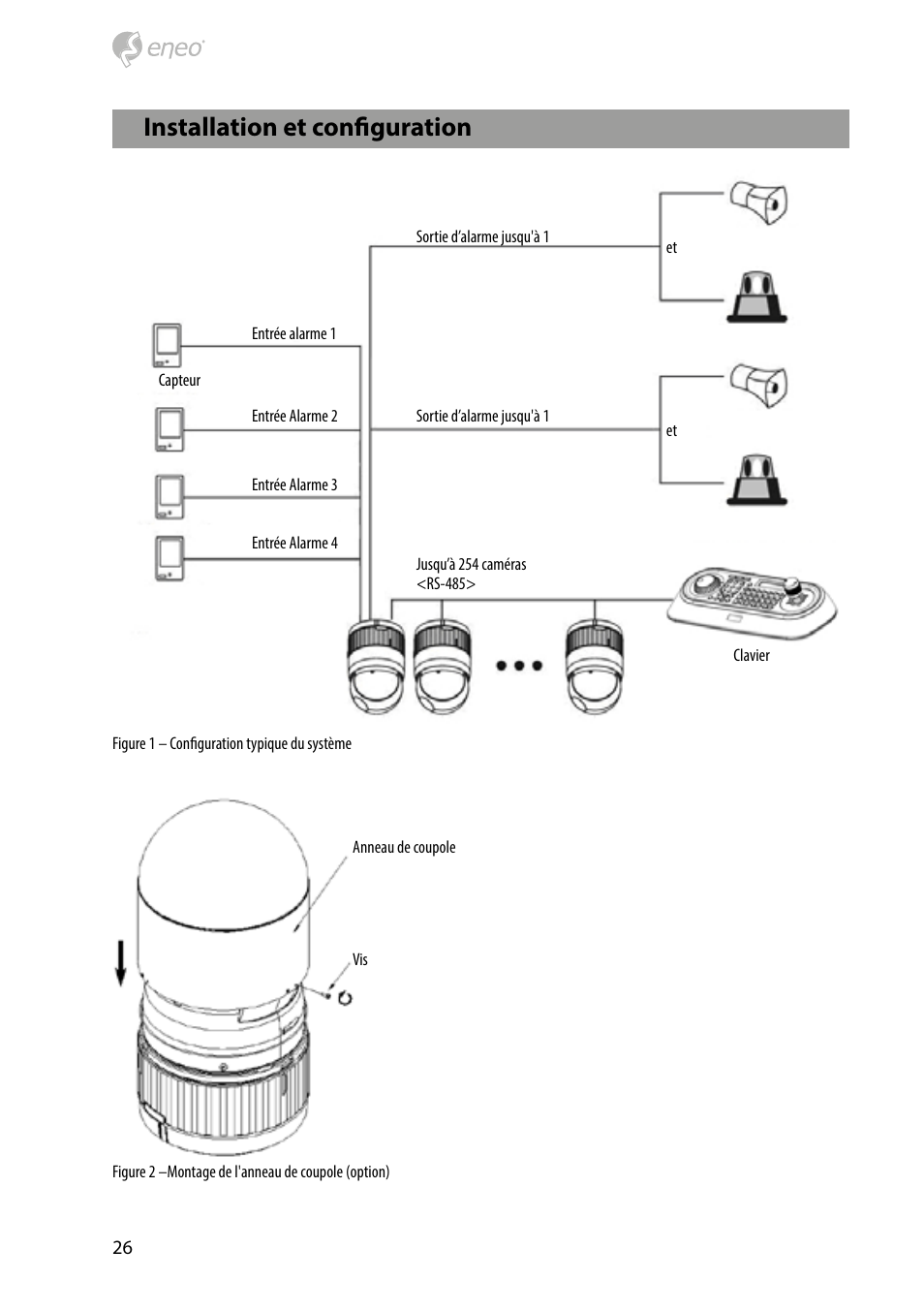 Installation et configuration | Eneo HDD-2030PTZ1080 User Manual | Page 26 / 36
