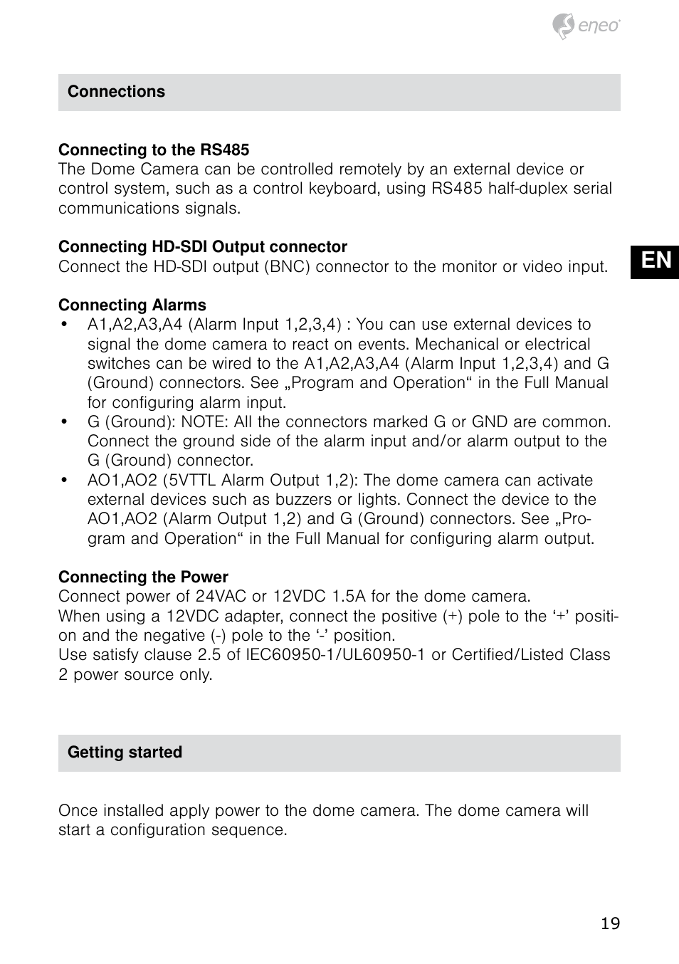 De en fr pl ru | Eneo HDD-1012PTZ1080 User Manual | Page 19 / 56