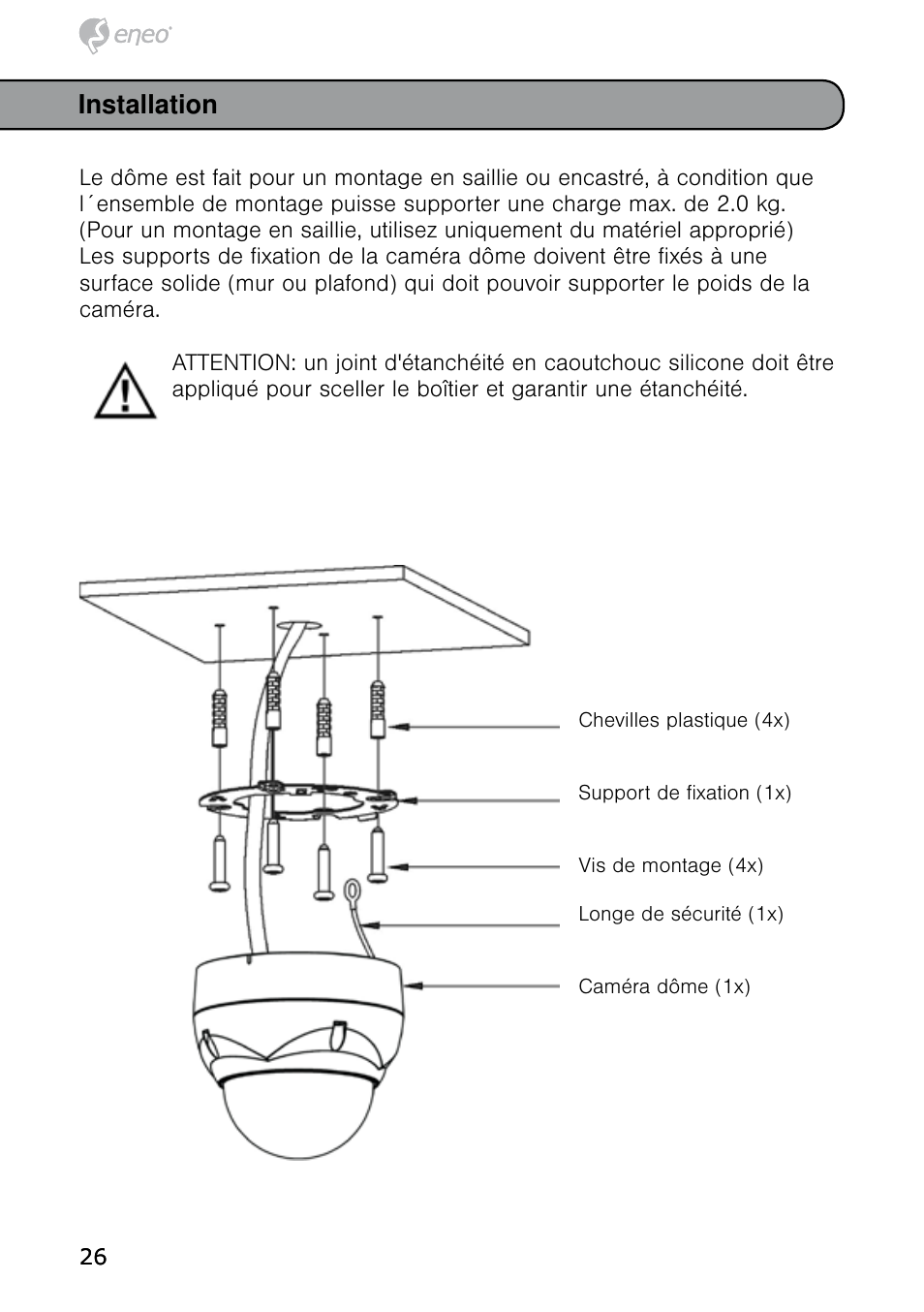 Installation | Eneo HDD-1012PTZ1080 User Manual | Page 26 / 56