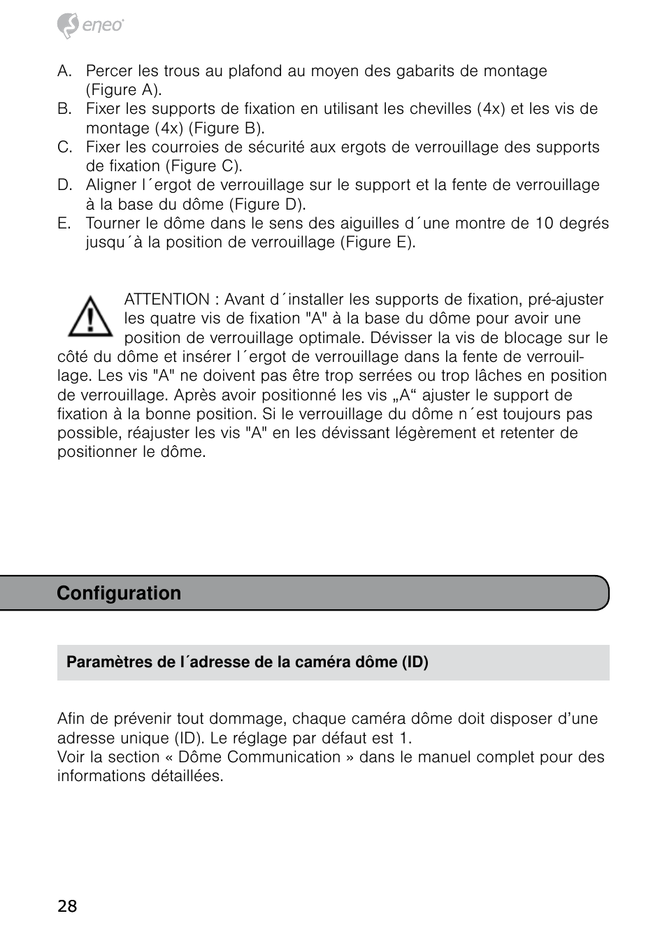 Configuration | Eneo HDD-1012PTZ1080 User Manual | Page 28 / 56