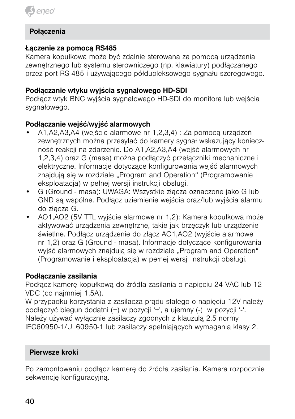 Eneo HDD-1012PTZ1080 User Manual | Page 40 / 56