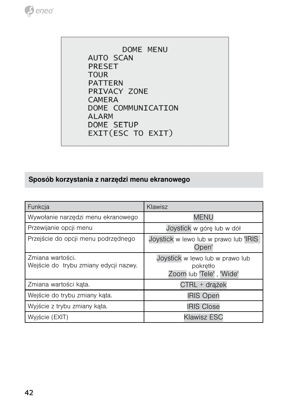 Eneo HDD-1012PTZ1080 User Manual | Page 42 / 56