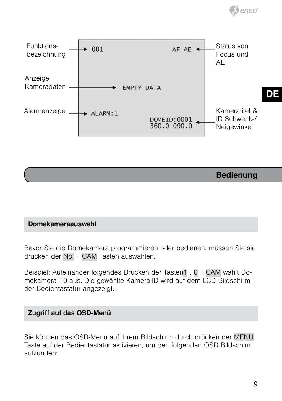 De en fr pl ru | Eneo HDD-1012PTZ1080 User Manual | Page 9 / 56