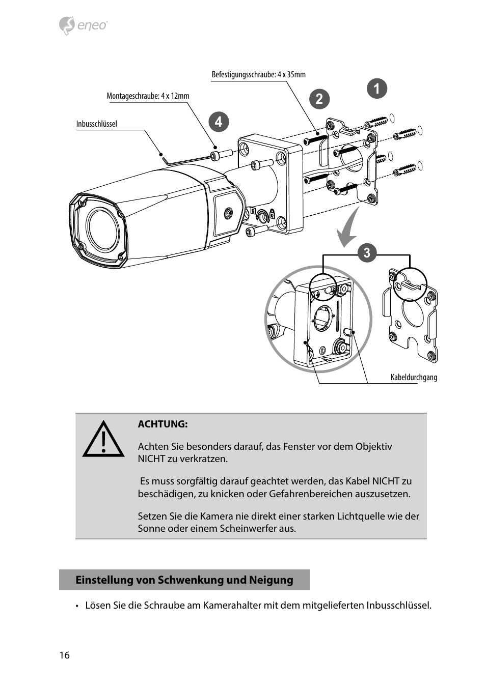 Eneo HDB-1080Z03IR D User Manual | Page 16 / 36