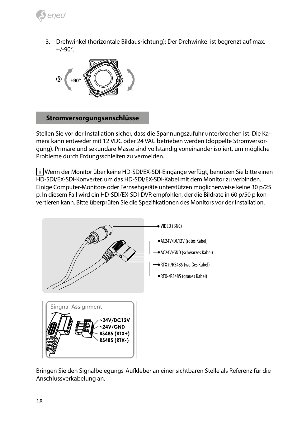 Eneo HDB-1080Z03IR D User Manual | Page 18 / 36