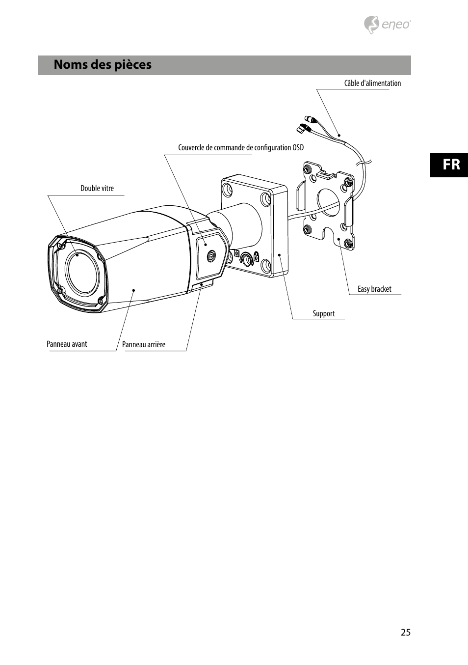 Noms des pièces | Eneo HDB-1080Z03IR D User Manual | Page 25 / 36