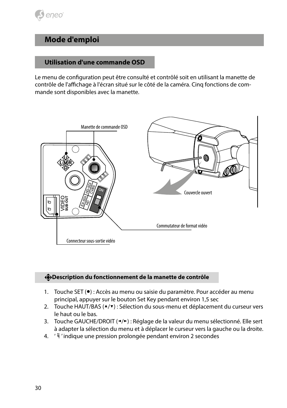Mode d'emploi | Eneo HDB-1080Z03IR D User Manual | Page 30 / 36