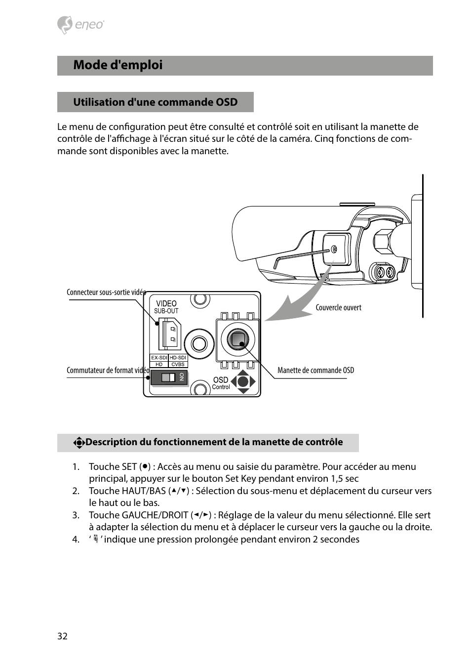 Mode d'emploi | Eneo HDB-2080M2810IR D User Manual | Page 32 / 36
