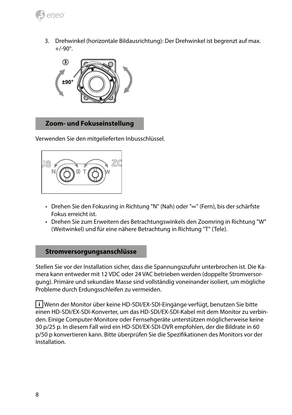 Eneo HDB-2080M2810IR D User Manual | Page 8 / 36