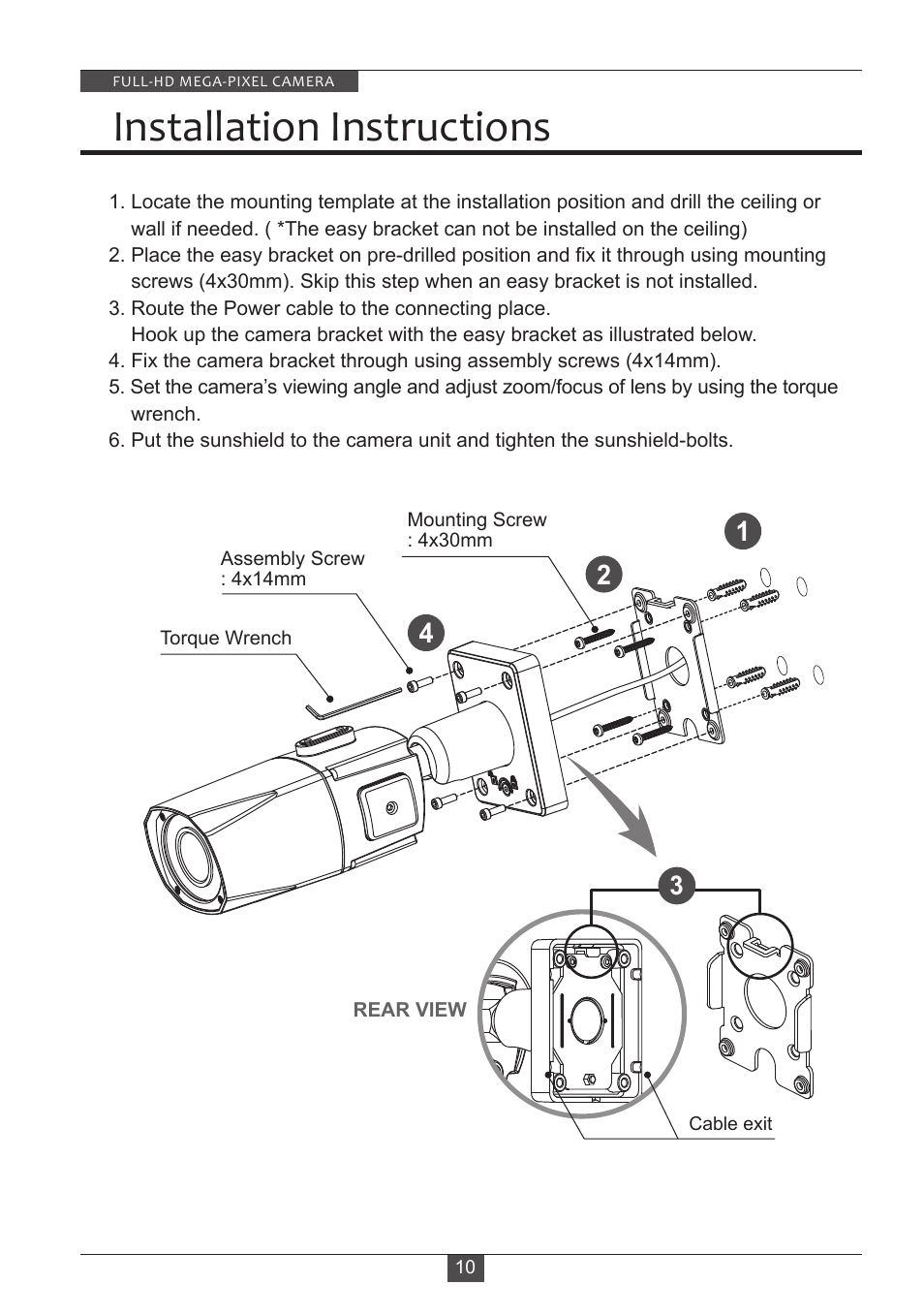 Installation instructions | Eneo HDB-2080M2810IR D User Manual | Page 10 / 32