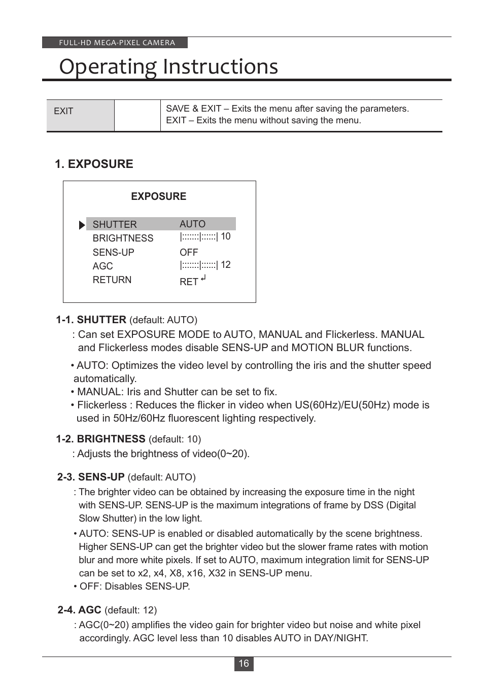 Operating instructions | Eneo HDB-2080M2810IR D User Manual | Page 16 / 32