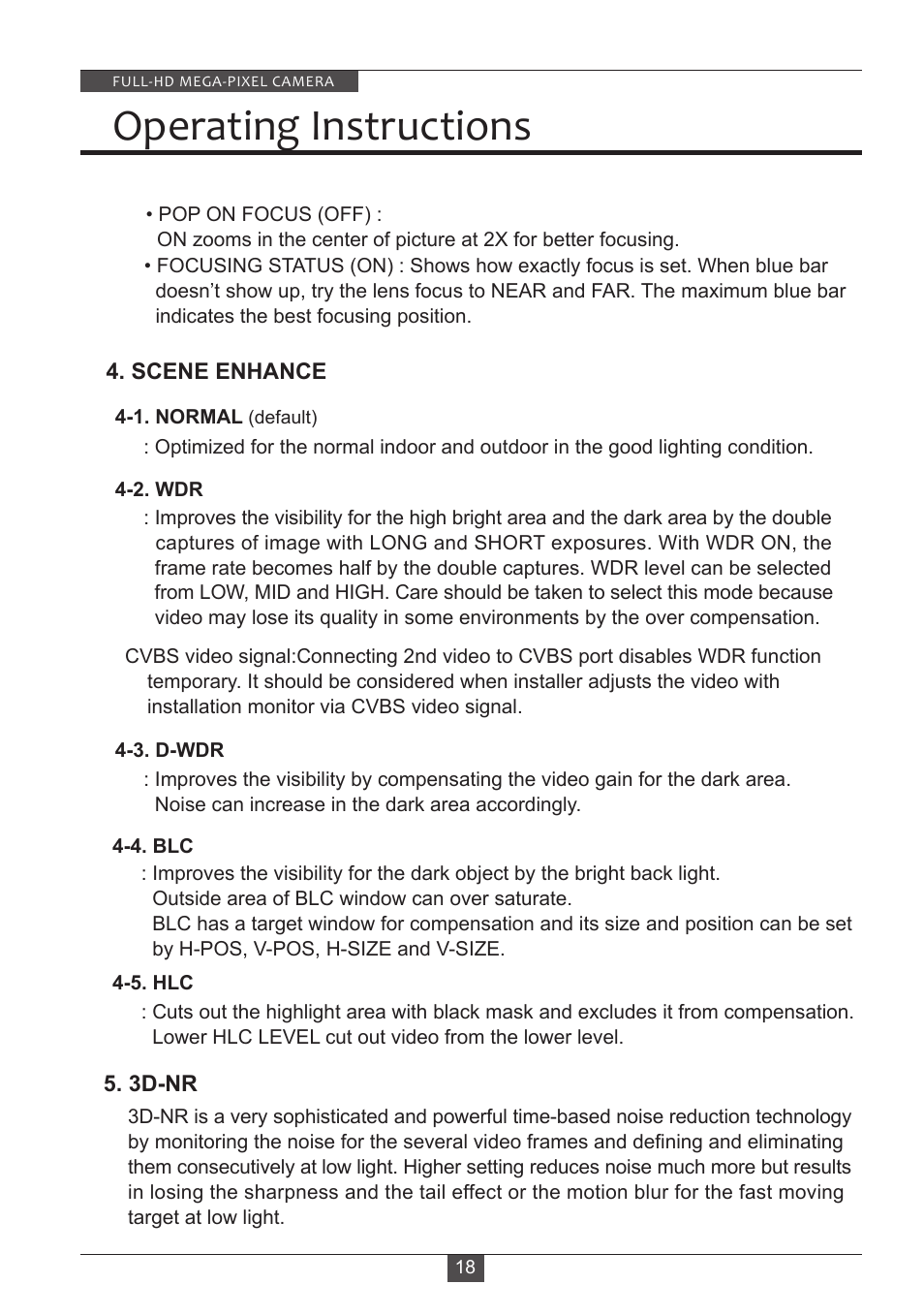 Operating instructions | Eneo HDB-2080M2810IR D User Manual | Page 18 / 32