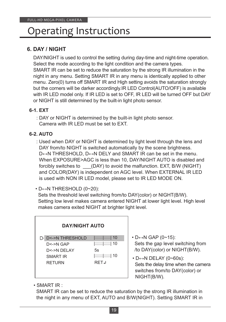 Operating instructions | Eneo HDB-2080M2810IR D User Manual | Page 19 / 32