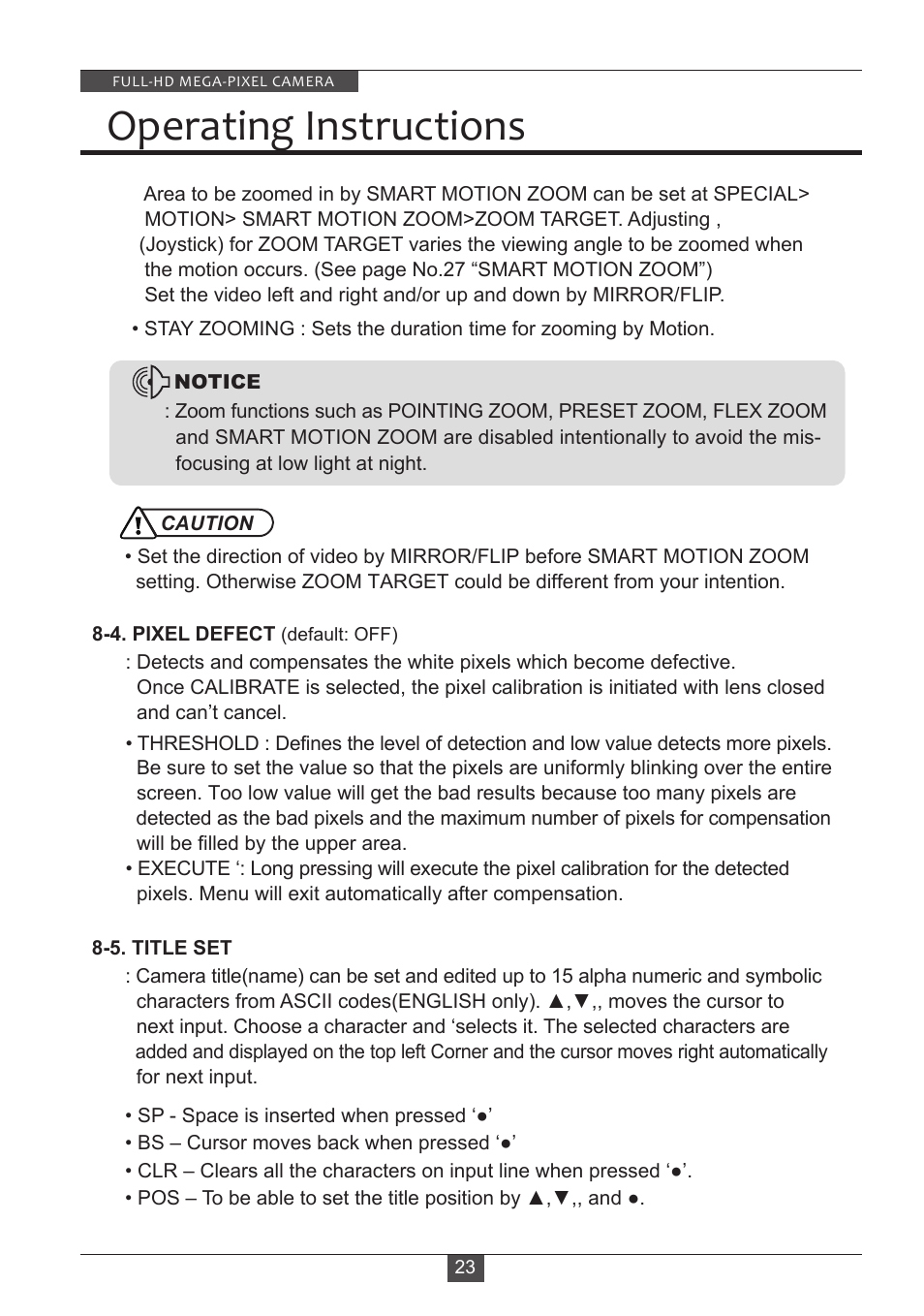 Operating instructions | Eneo HDB-2080M2810IR D User Manual | Page 23 / 32