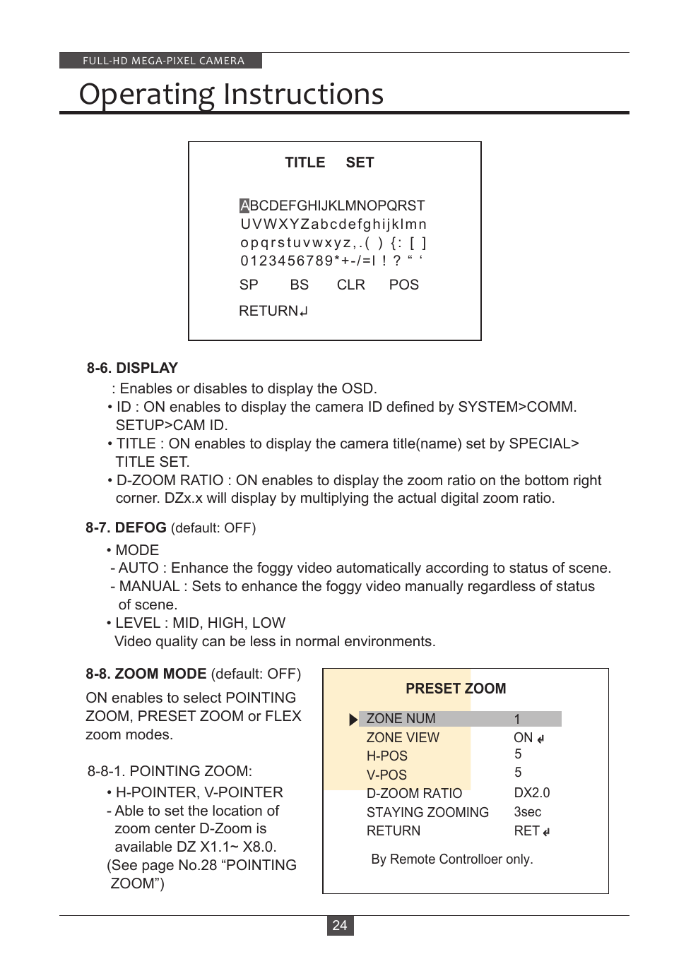 Operating instructions | Eneo HDB-2080M2810IR D User Manual | Page 24 / 32