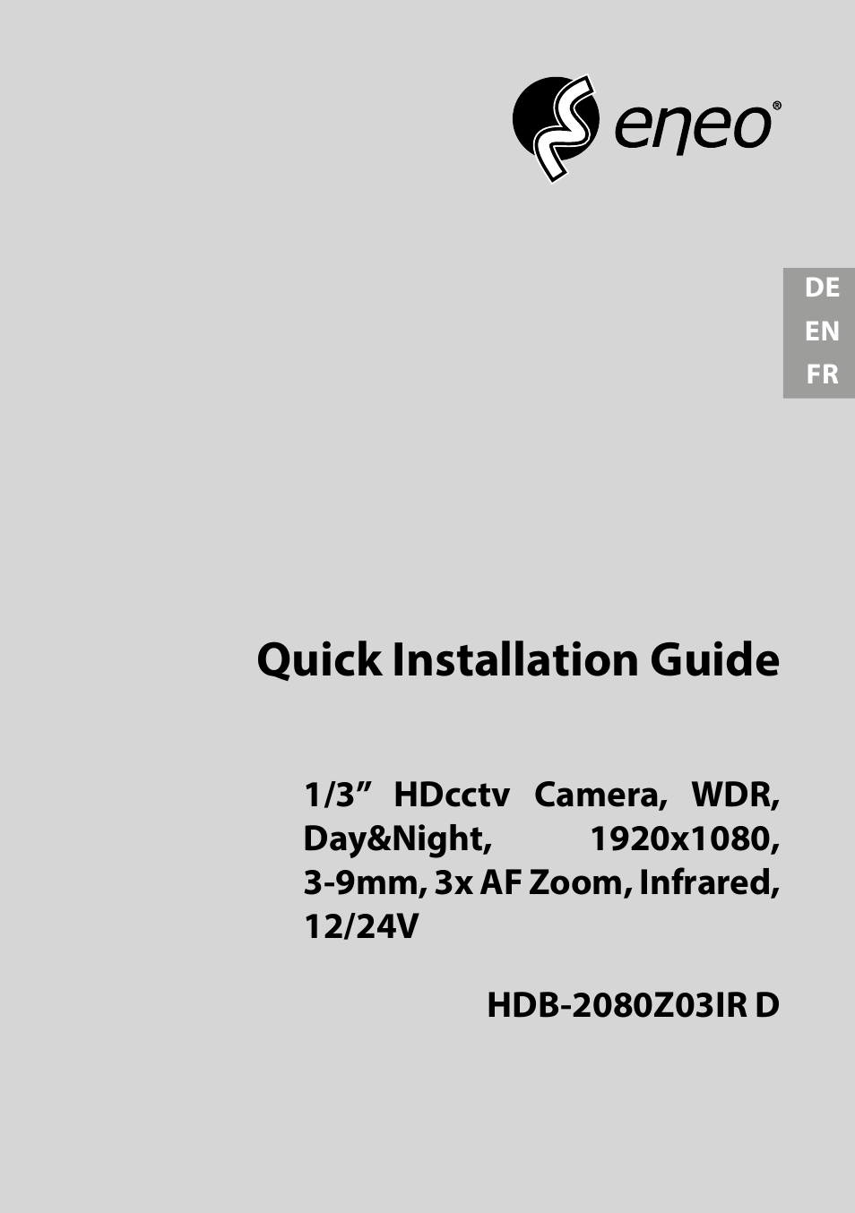 Eneo HDB-2080Z03IR D User Manual | 36 pages