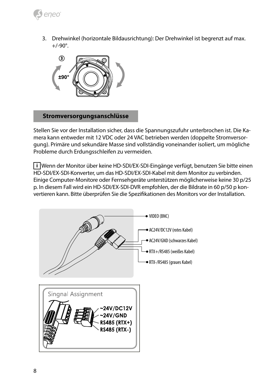 Eneo HDB-2080Z03IR D User Manual | Page 8 / 36