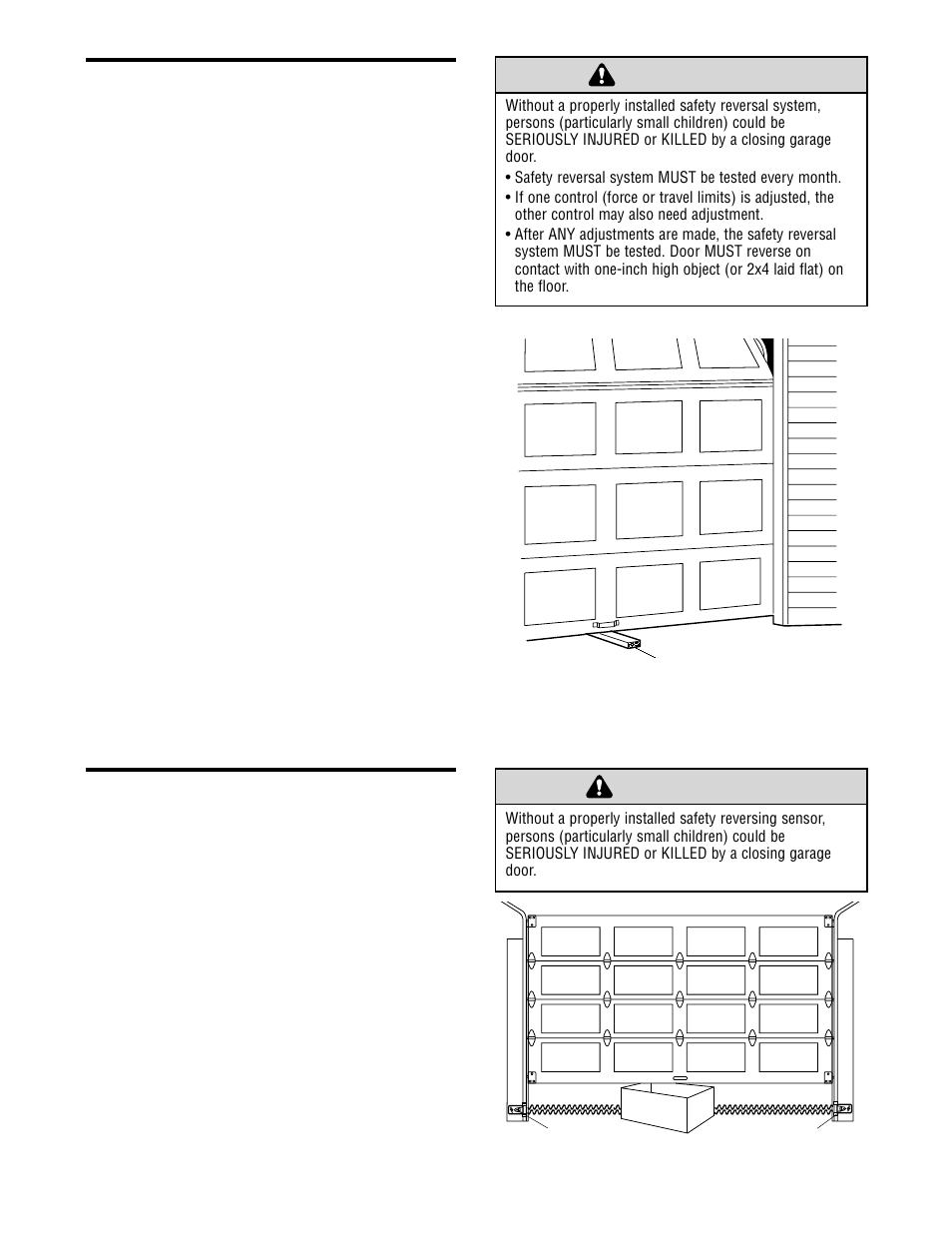 Test the safety reversal system, Test the protector system, Adjustment step 3 | Adjustment step 4 | Chamberlain 2565.5 User Manual | Page 26 / 36