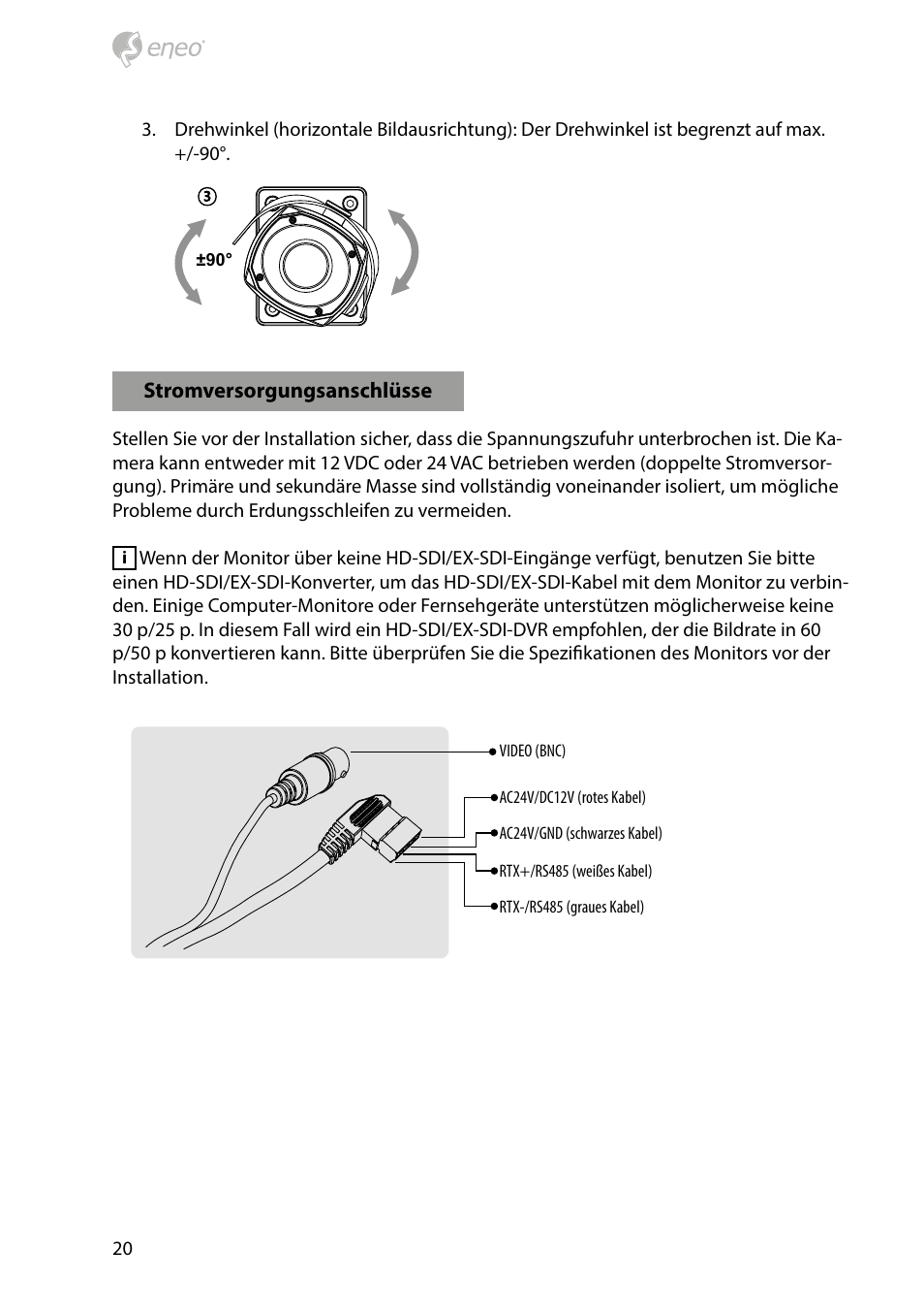 Eneo HDB-2280Z10IR D User Manual | Page 20 / 40
