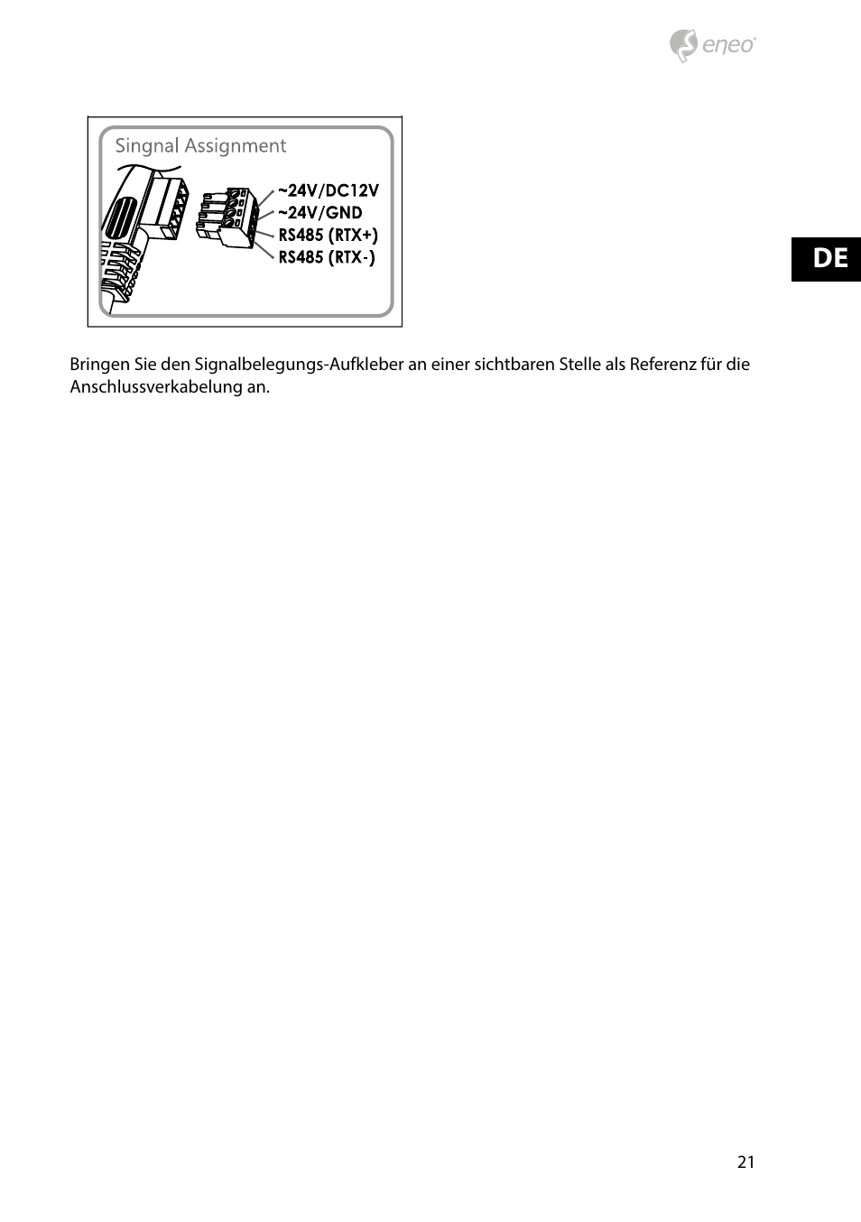 Eneo HDB-2280Z10IR D User Manual | Page 21 / 40