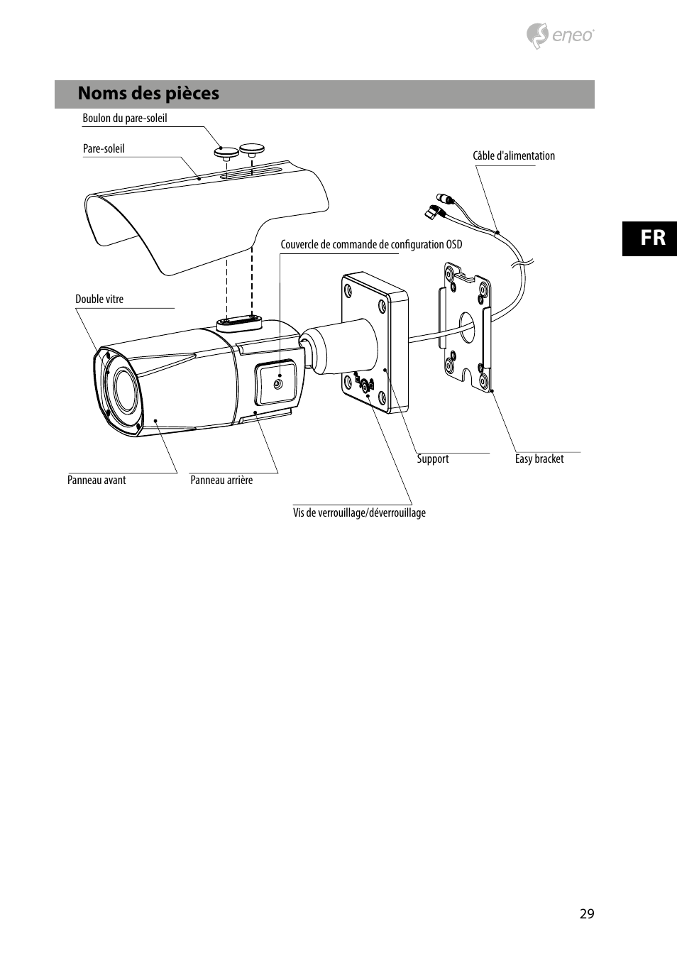 Noms des pièces | Eneo HDB-2280Z10IR D User Manual | Page 29 / 40