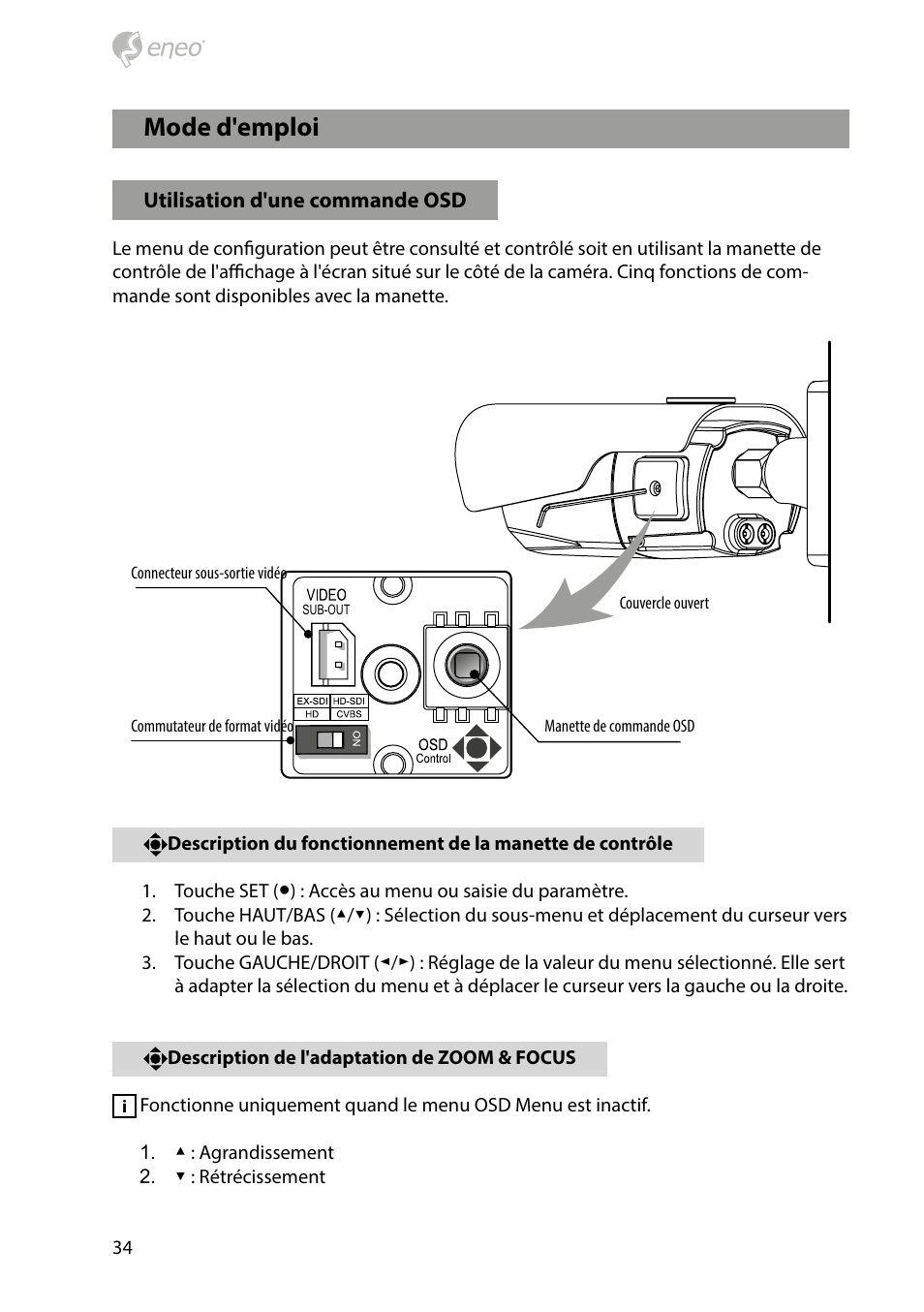 Mode d'emploi | Eneo HDB-2280Z10IR D User Manual | Page 34 / 40