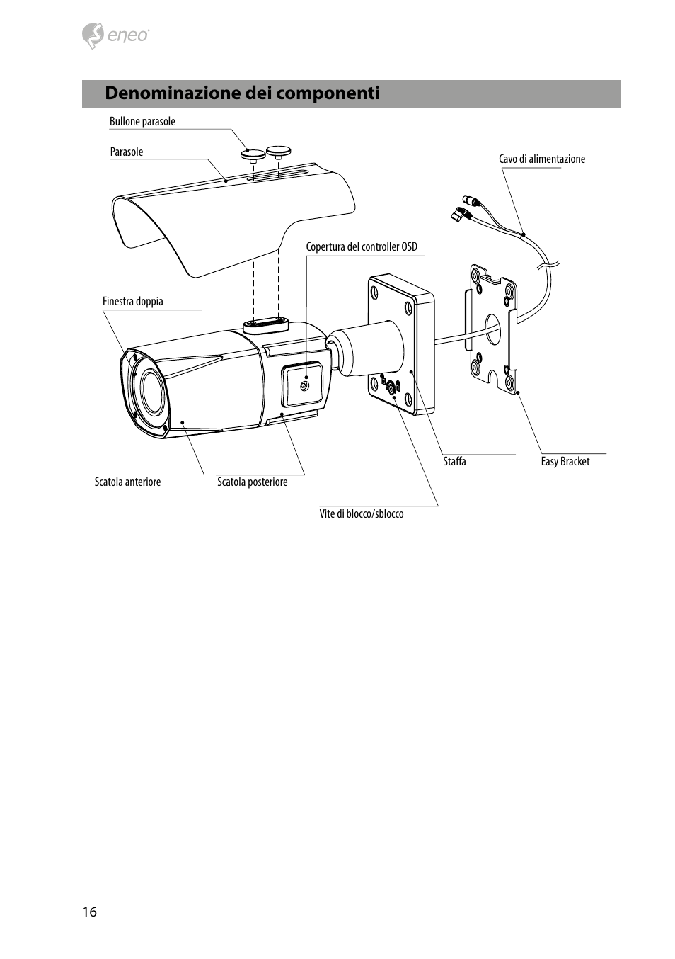 Denominazione dei componenti | Eneo HDB-2280Z10IR D User Manual | Page 16 / 40