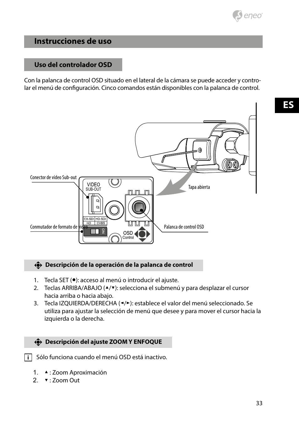 Instrucciones de uso | Eneo HDB-2280Z10IR D User Manual | Page 33 / 40