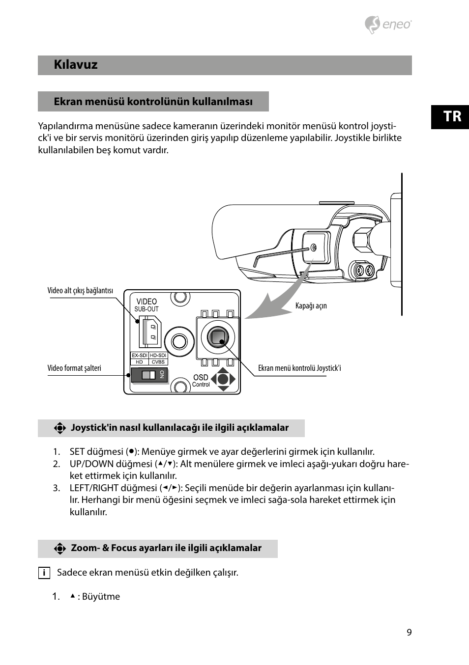 Kılavuz | Eneo HDB-2280Z10IR D User Manual | Page 9 / 40