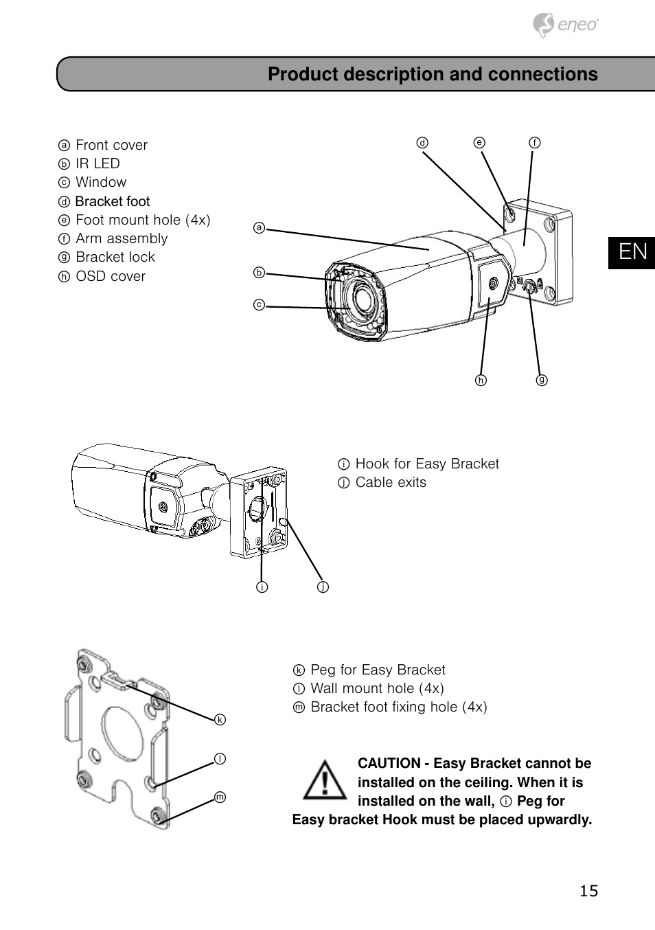 De en fr pl ru, Product description and connections | Eneo HDB-1080Z03IR B User Manual | Page 15 / 56