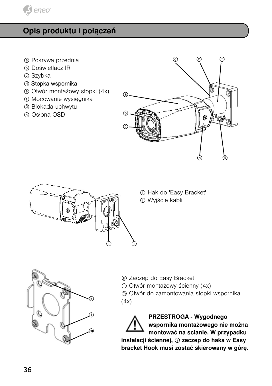 Opis produktu i połączeń | Eneo HDB-1080Z03IR B User Manual | Page 36 / 56