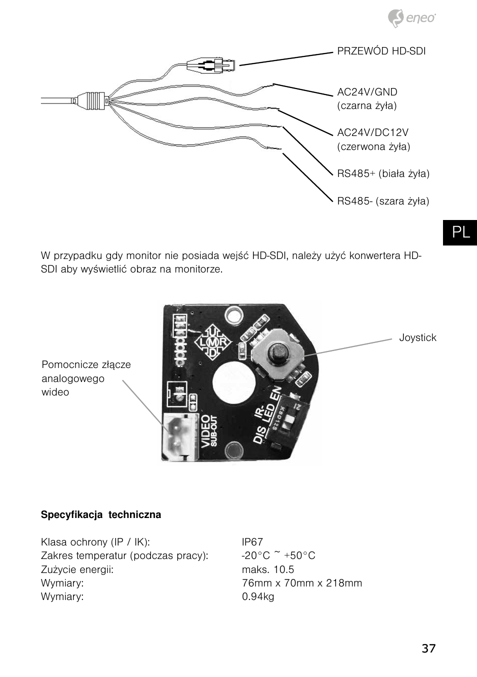 De en fr pl ru | Eneo HDB-1080Z03IR B User Manual | Page 37 / 56