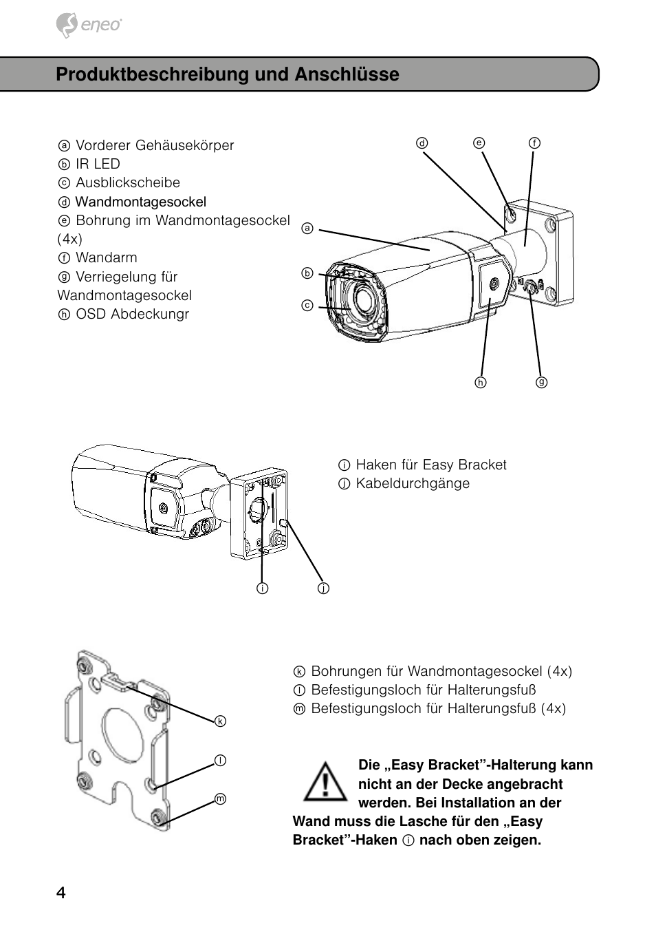 Produktbeschreibung und anschlüsse | Eneo HDB-1080Z03IR B User Manual | Page 4 / 56