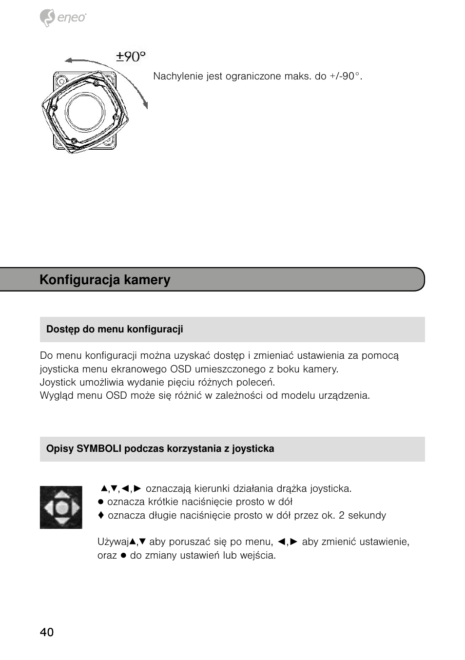 Konfiguracja kamery | Eneo HDB-1080Z03IR B User Manual | Page 40 / 56