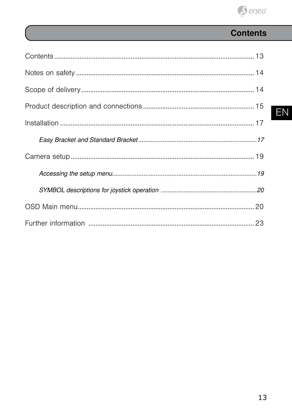 De en fr pl ru | Eneo HDB-2080MIR User Manual | Page 13 / 60