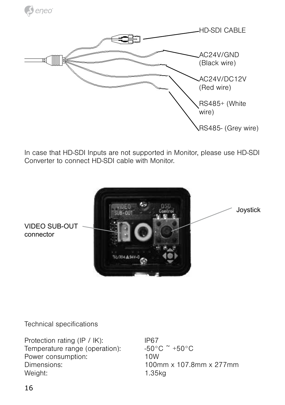 Eneo HDB-2080MIR User Manual | Page 16 / 60