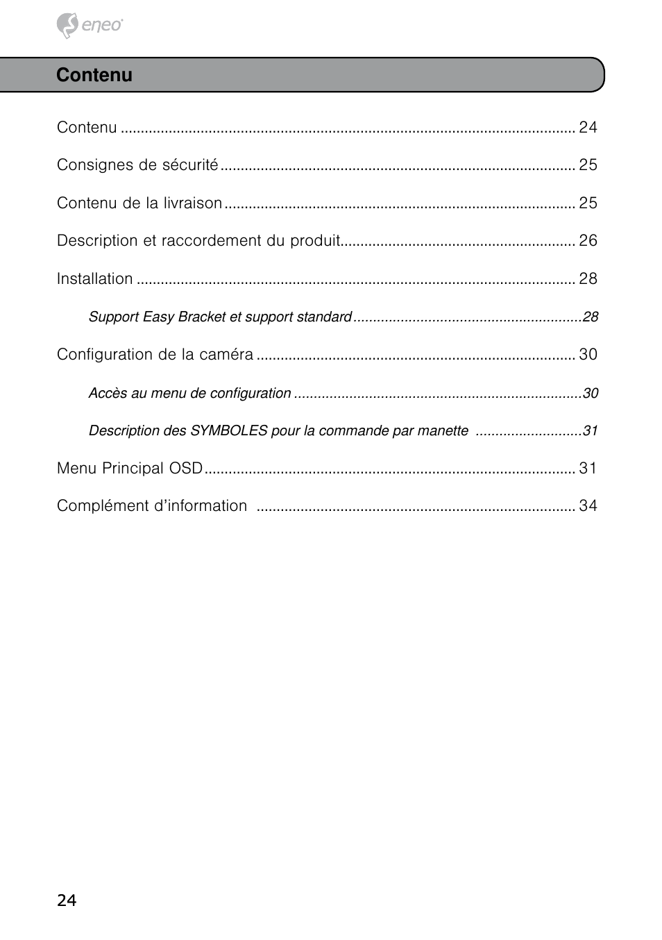 Contenu | Eneo HDB-2080MIR User Manual | Page 24 / 60