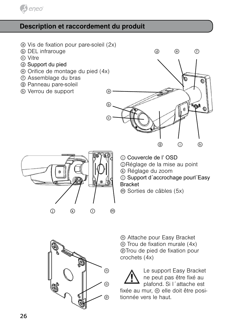 Description et raccordement du produit | Eneo HDB-2080MIR User Manual | Page 26 / 60