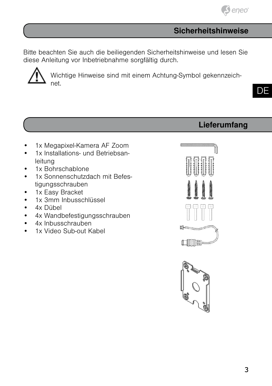 De en fr pl ru | Eneo HDB-2080MIR User Manual | Page 3 / 60