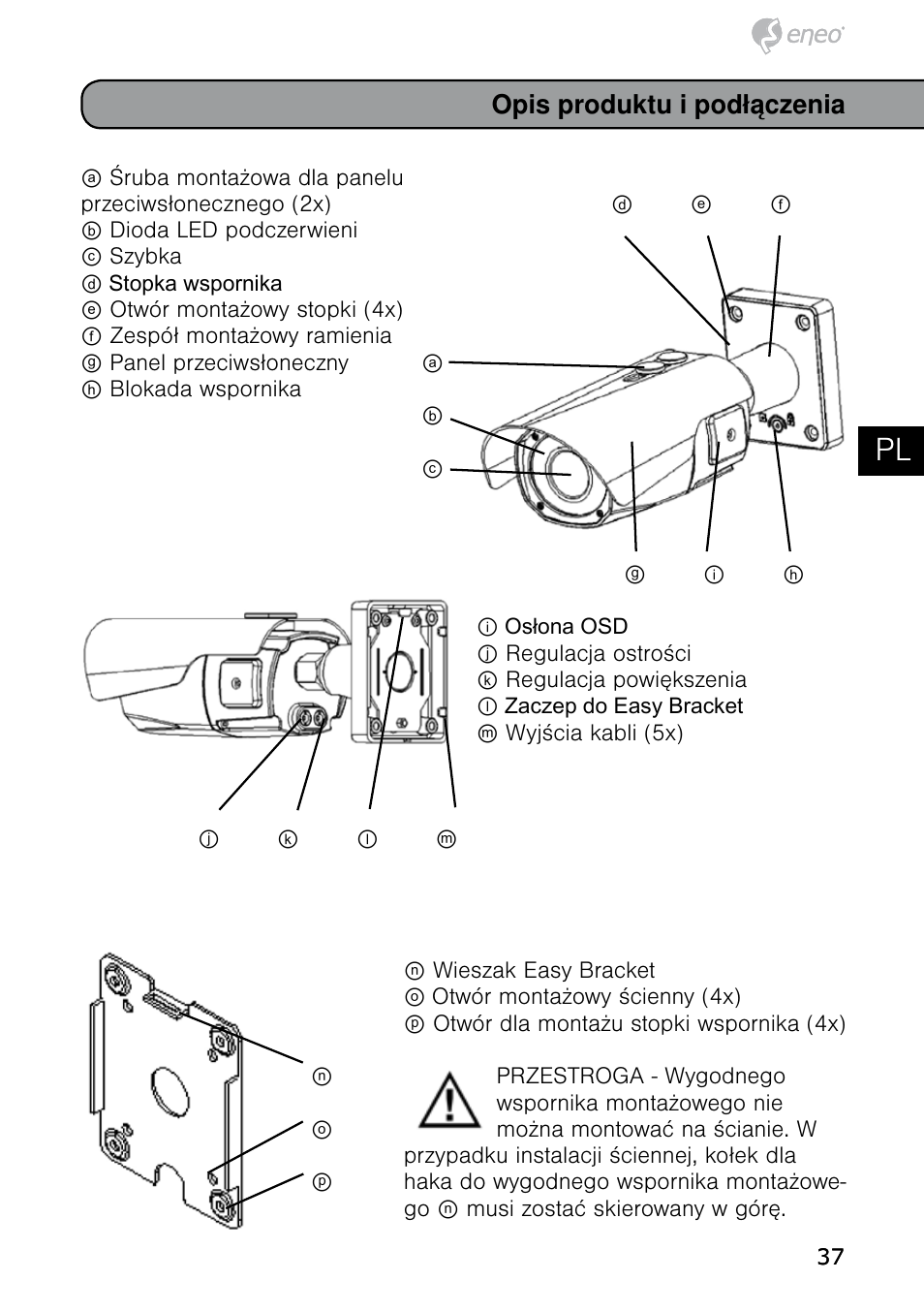De en fr pl ru, Opis produktu i podłączenia | Eneo HDB-2080MIR User Manual | Page 37 / 60