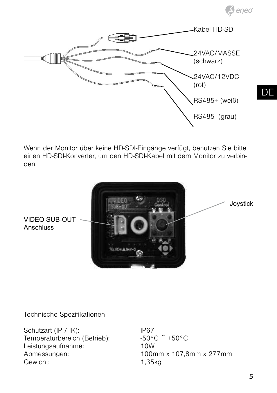 De en fr pl ru | Eneo HDB-2080MIR User Manual | Page 5 / 60
