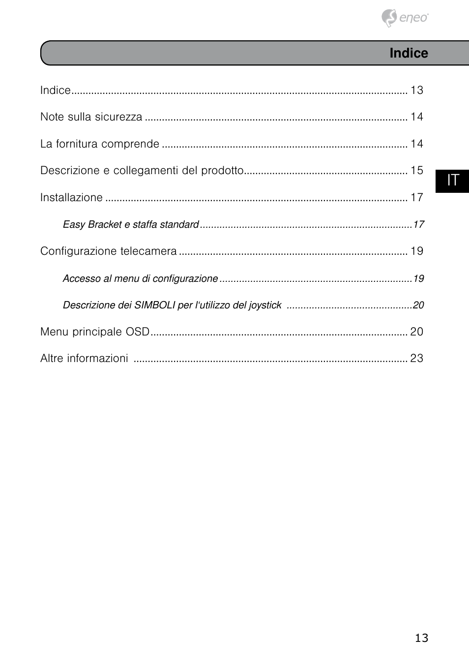 Tr it es ro | Eneo HDB-2080MIR User Manual | Page 13 / 36