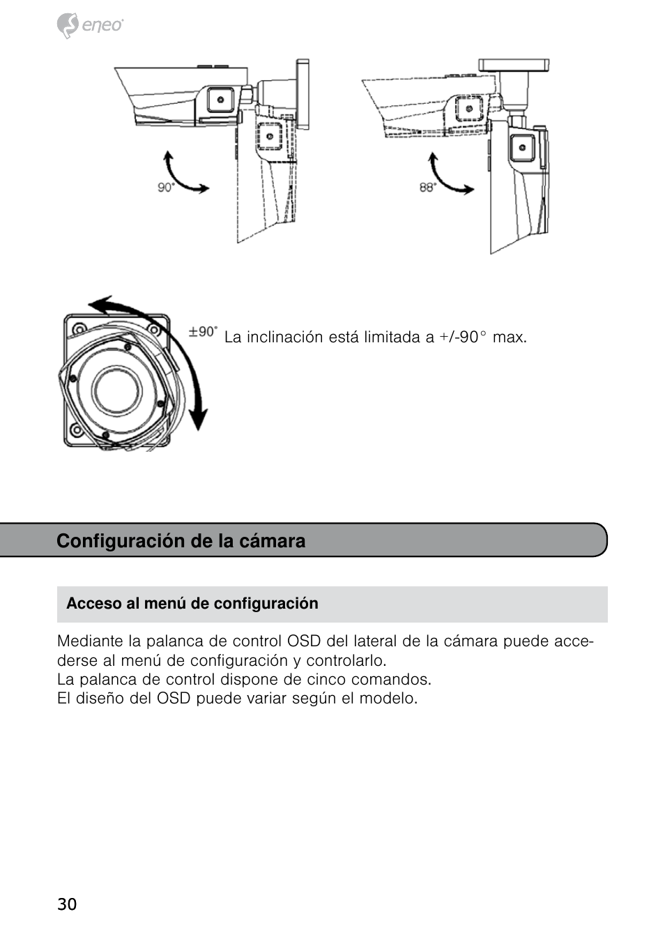 Configuración de la cámara | Eneo HDB-2080MIR User Manual | Page 30 / 36
