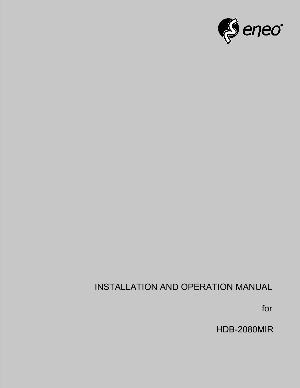 Eneo HDB-2080MIR User Manual | 25 pages