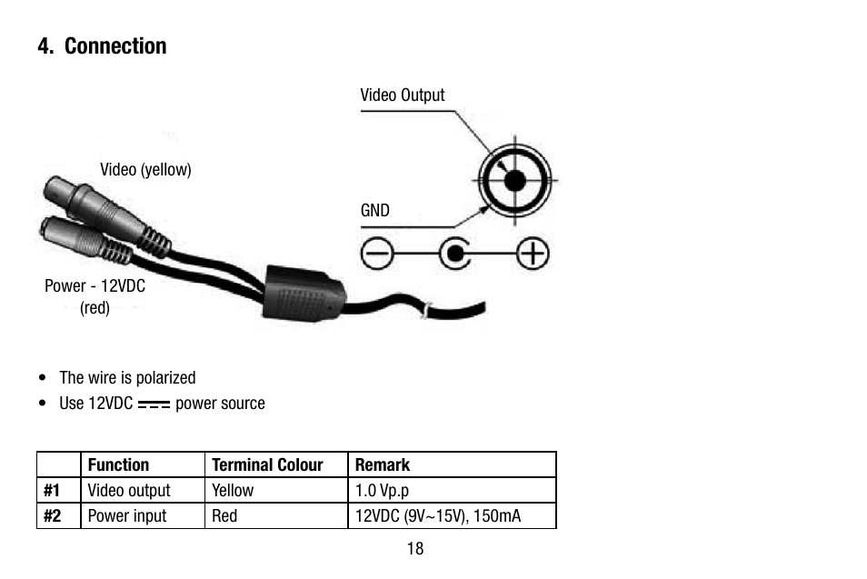 Connection | Eneo VKCD-1332SM/3.8 User Manual | Page 18 / 32