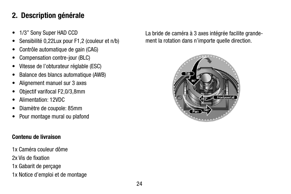 Description générale | Eneo VKCD-1332SM/3.8 User Manual | Page 24 / 32