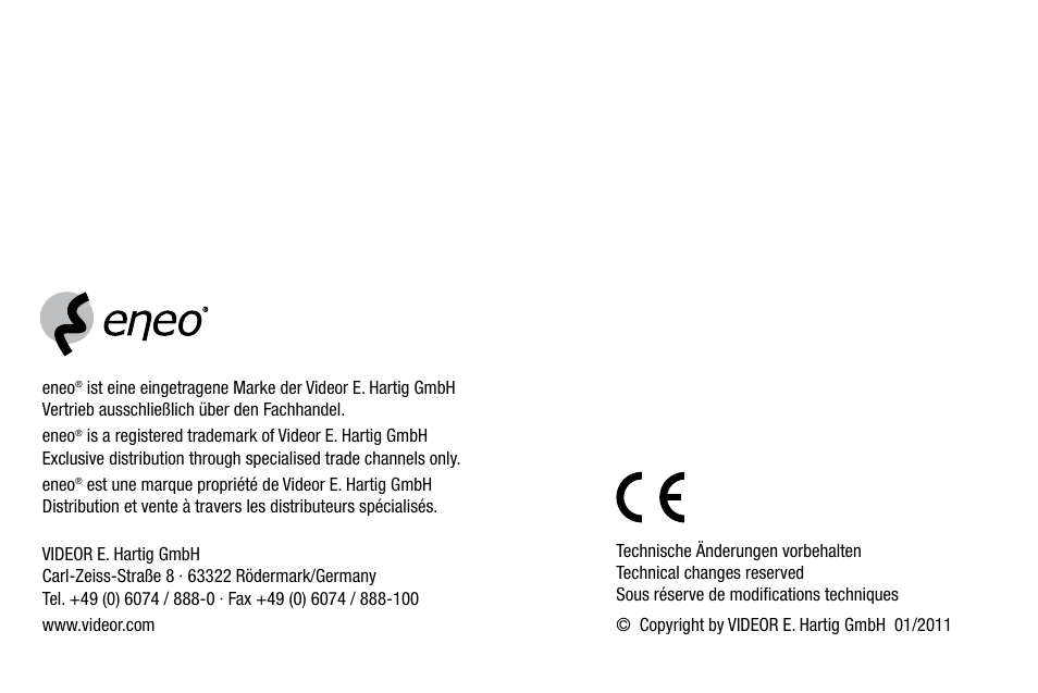 Eneo VKCD-1332SM/3.8 User Manual | Page 32 / 32