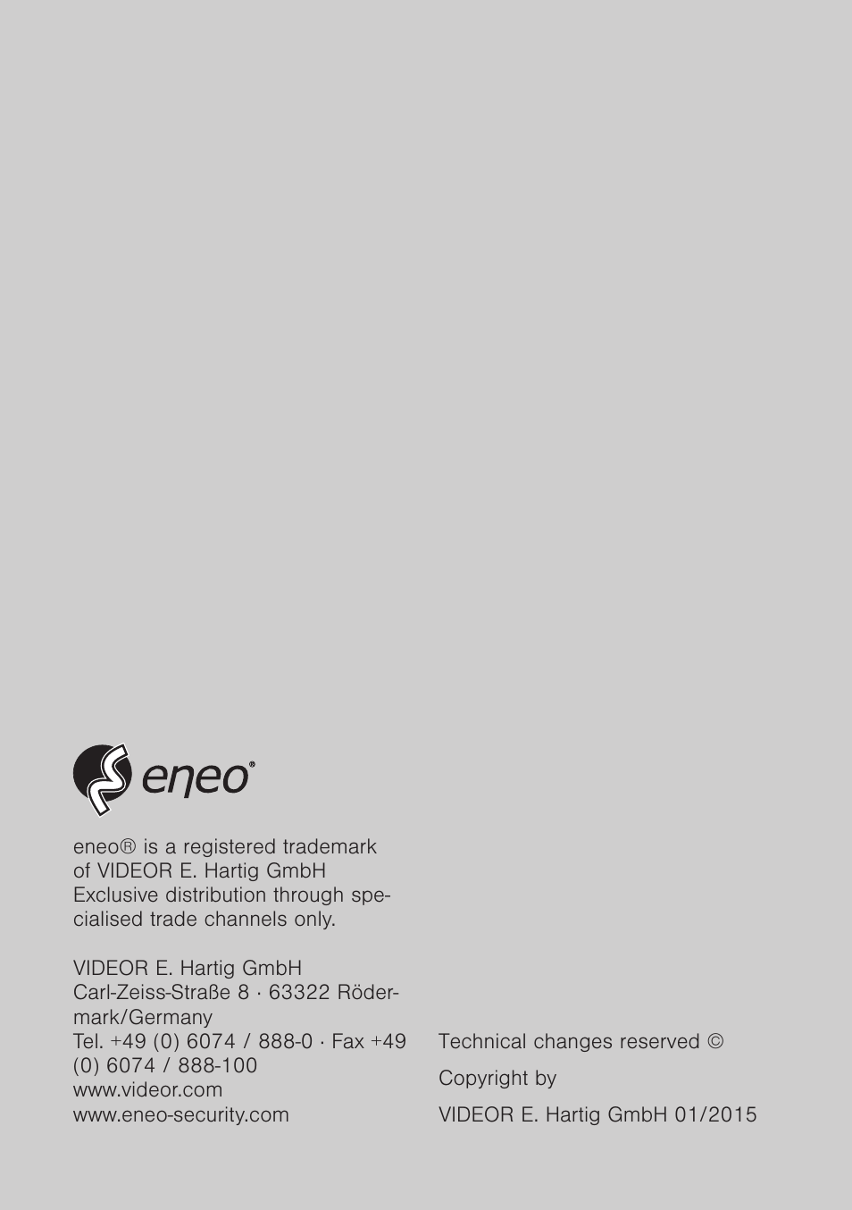 Eneo VKC-900IR36 User Manual | Page 16 / 16