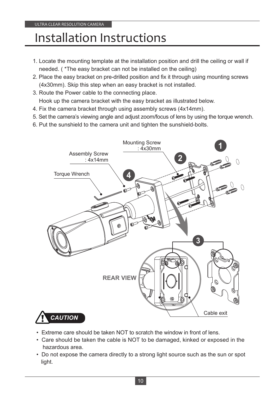 Installation instructions | Eneo VKC-13140F2810IR User Manual | Page 10 / 36