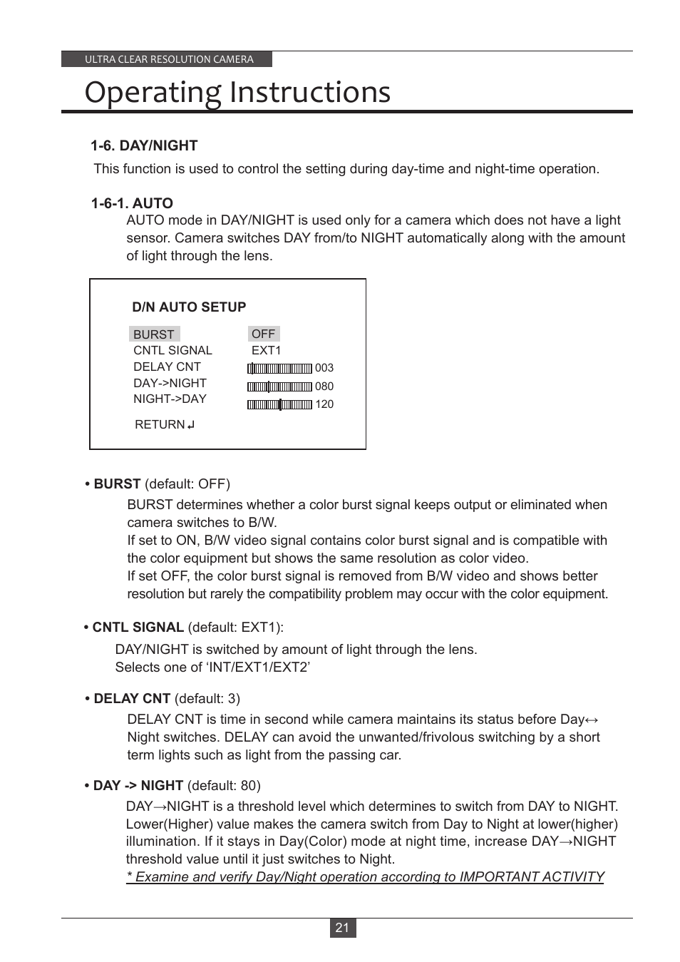 Operating instructions | Eneo VKC-13140F2810IR User Manual | Page 21 / 36